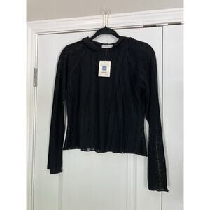 NWT Fitigues Women's Large Holiday Lace Hoodie Black Boho Gypsy Whimsy Goth